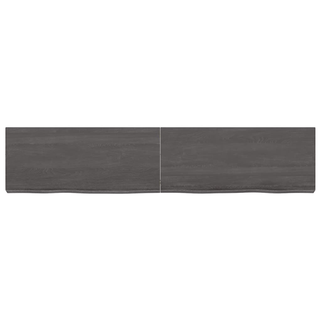 Vanity top dark gray 140x30x6 cm treated solid wood