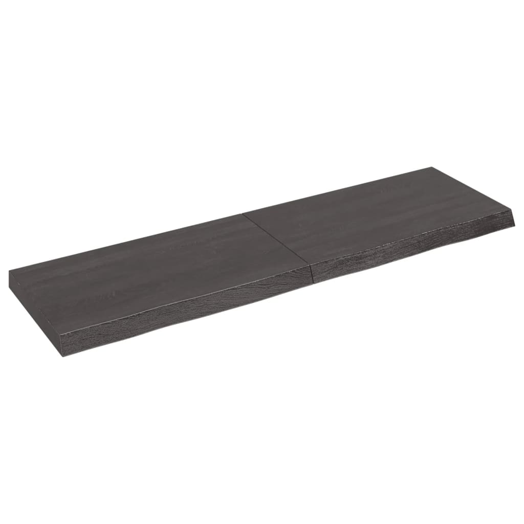 Vanity top dark gray 140x40x6 cm treated solid wood