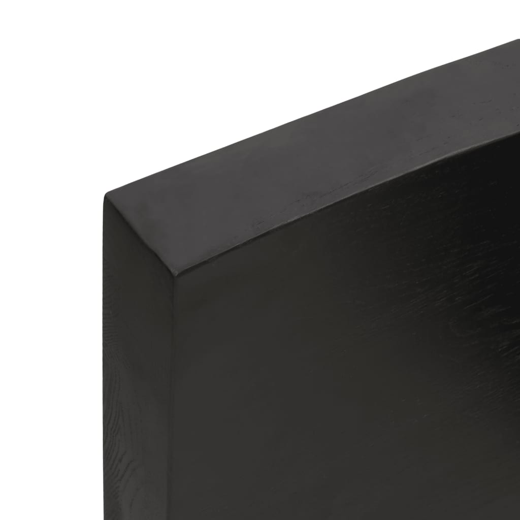 Vanity top dark gray 140x40x6 cm treated solid wood