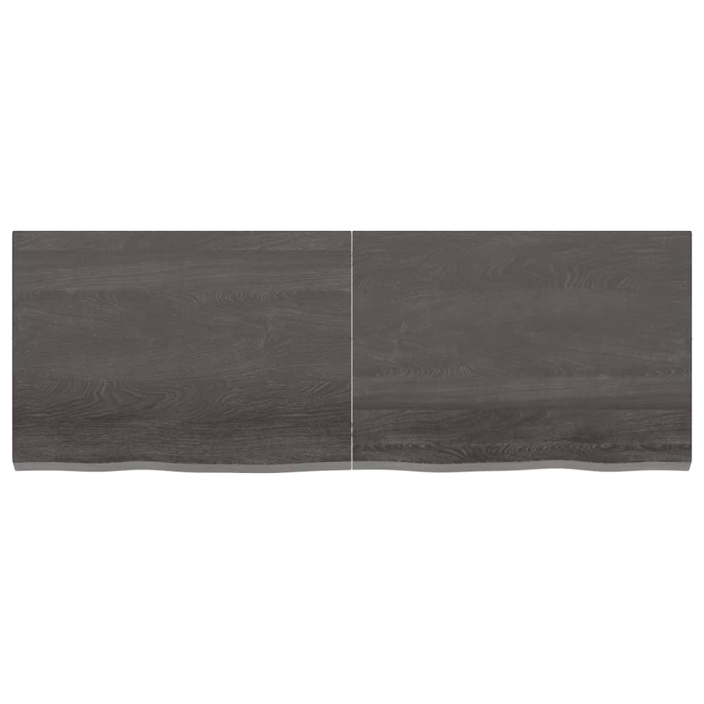Vanity top dark gray 140x50x4 cm treated solid wood