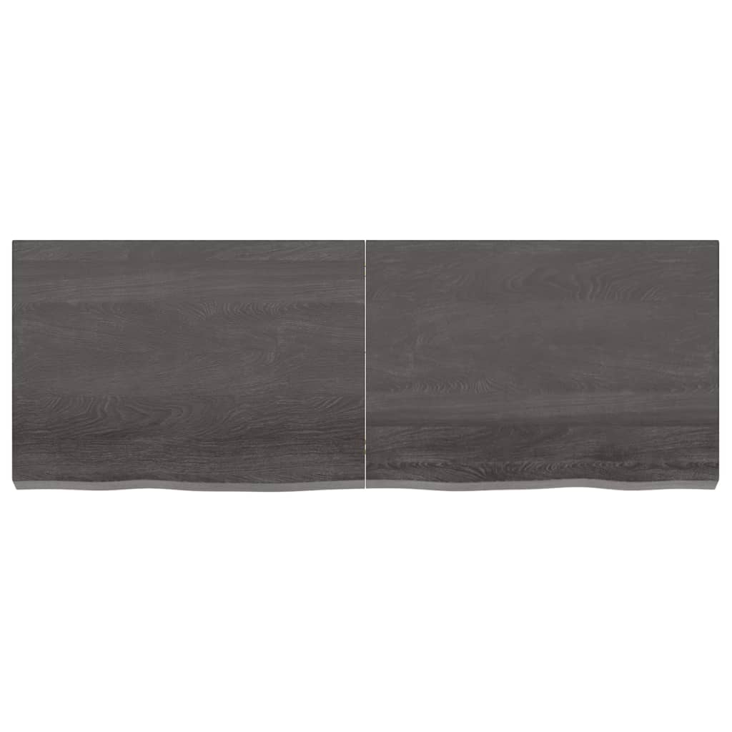 Vanity top dark gray 140x50x6 cm treated solid wood