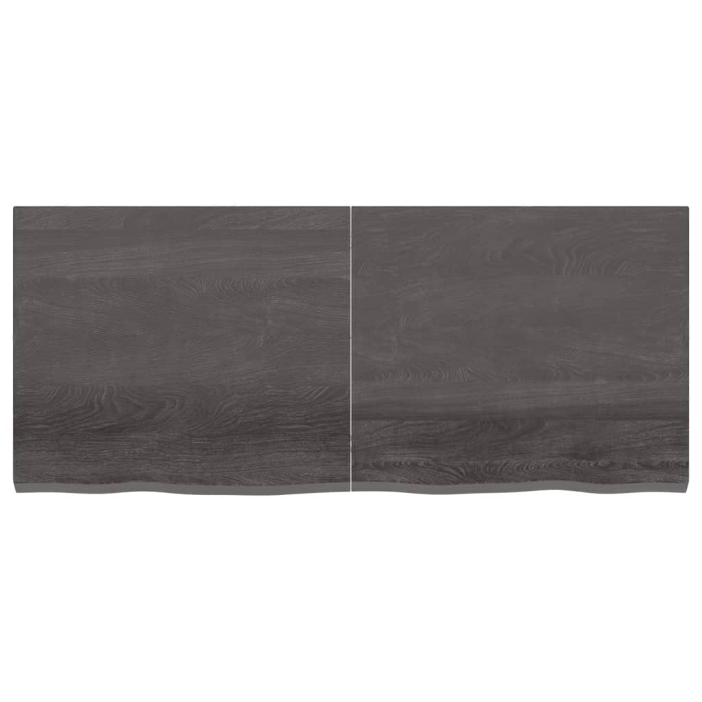 Vanity top dark gray 140x60x4 cm treated solid wood