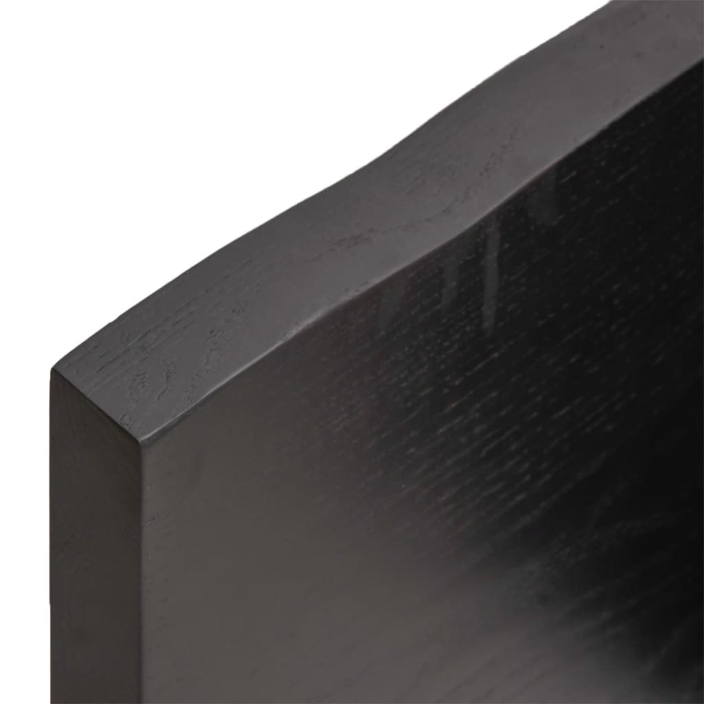 Vanity top dark gray 140x60x4 cm treated solid wood