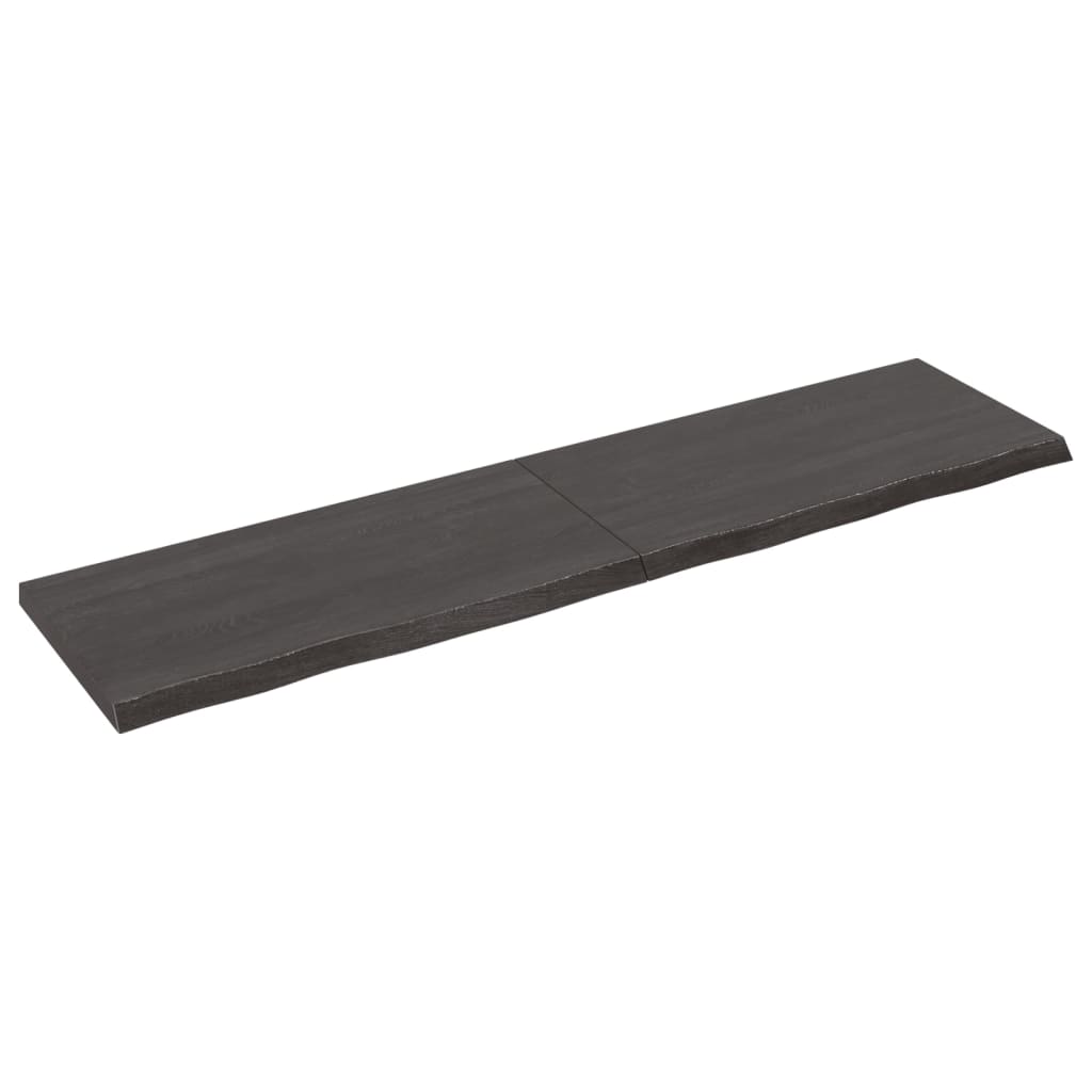 Vanity top dark gray 160x40x4 cm treated solid wood