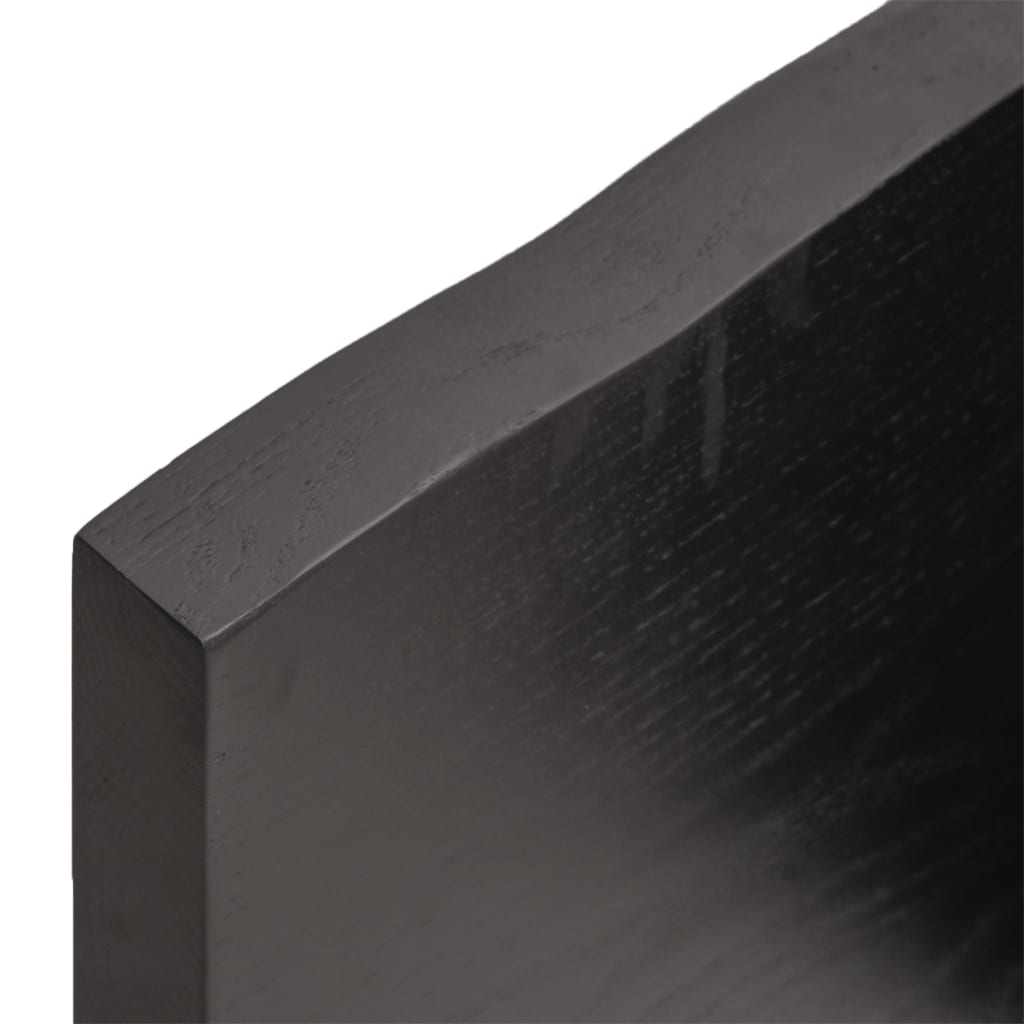 Vanity top dark gray 160x40x4 cm treated solid wood