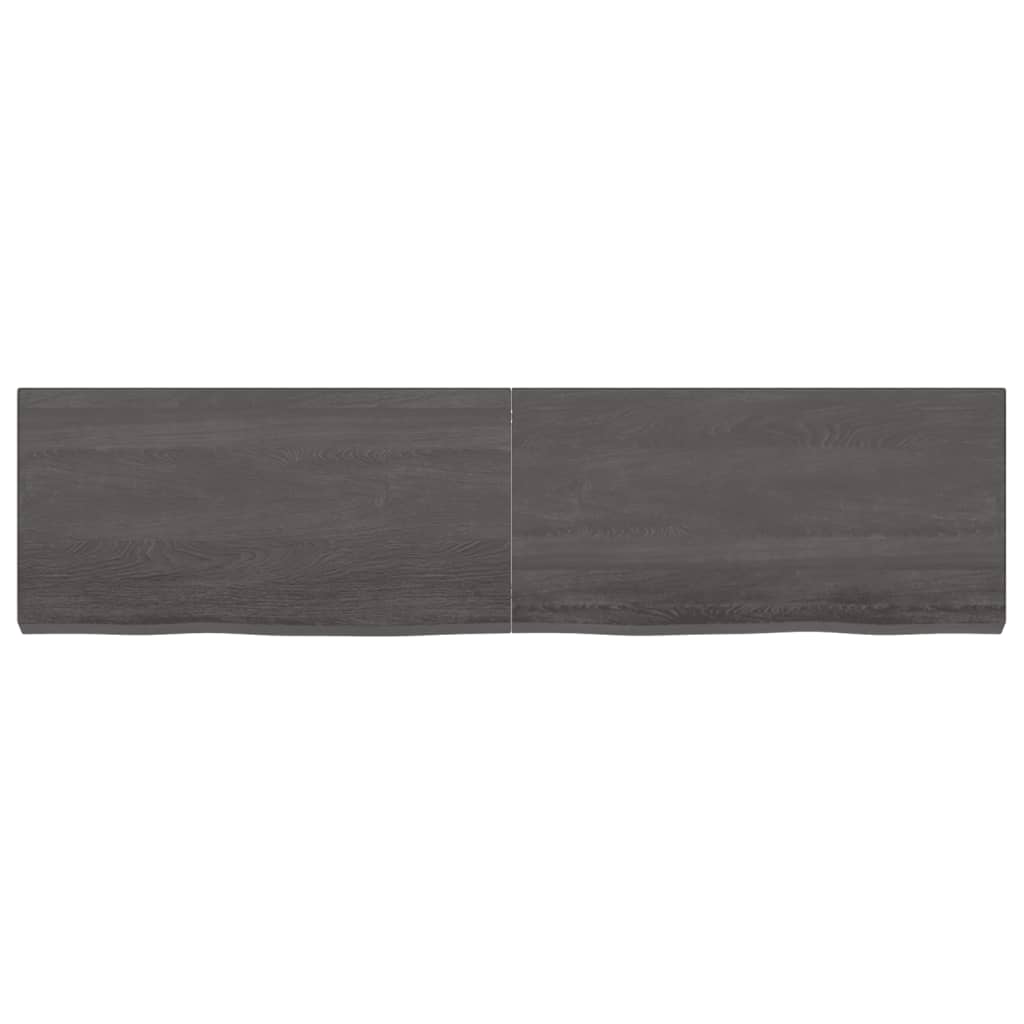 Vanity top dark gray 160x40x6 cm treated solid wood