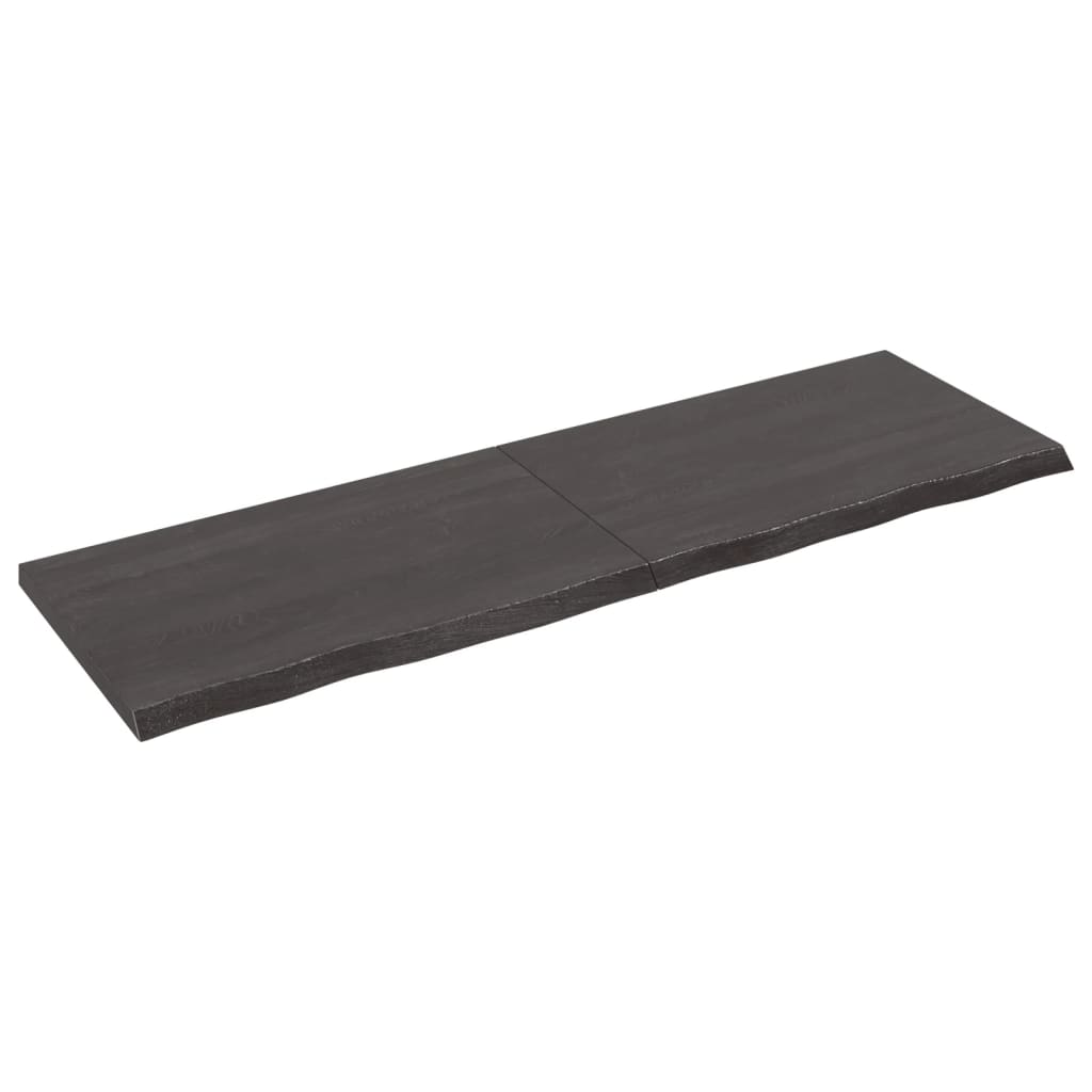 Vanity top dark gray 160x50x4 cm treated solid wood