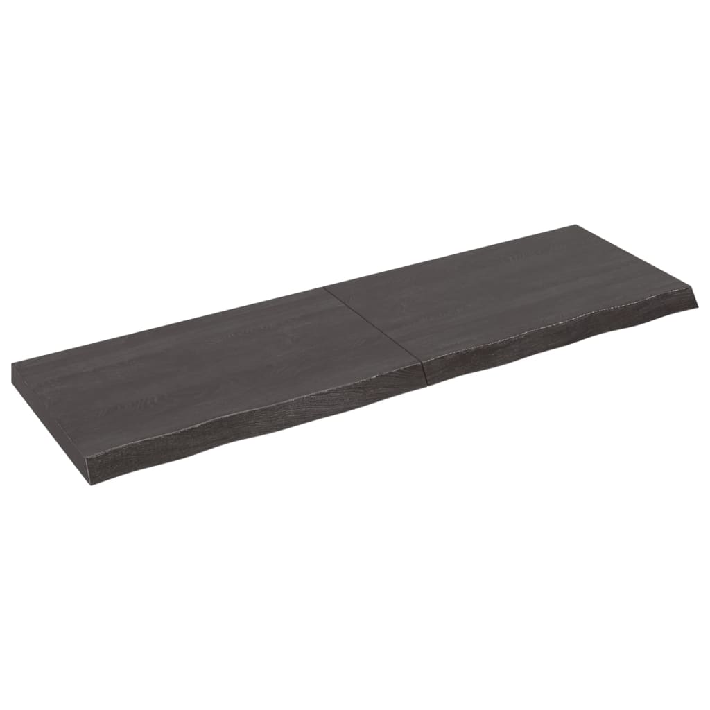 Vanity top dark gray 160x50x6 cm treated solid wood