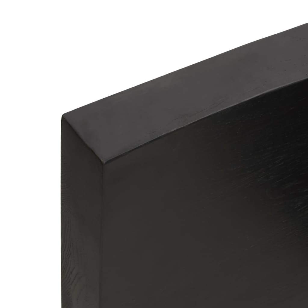 Vanity top dark gray 160x50x6 cm treated solid wood