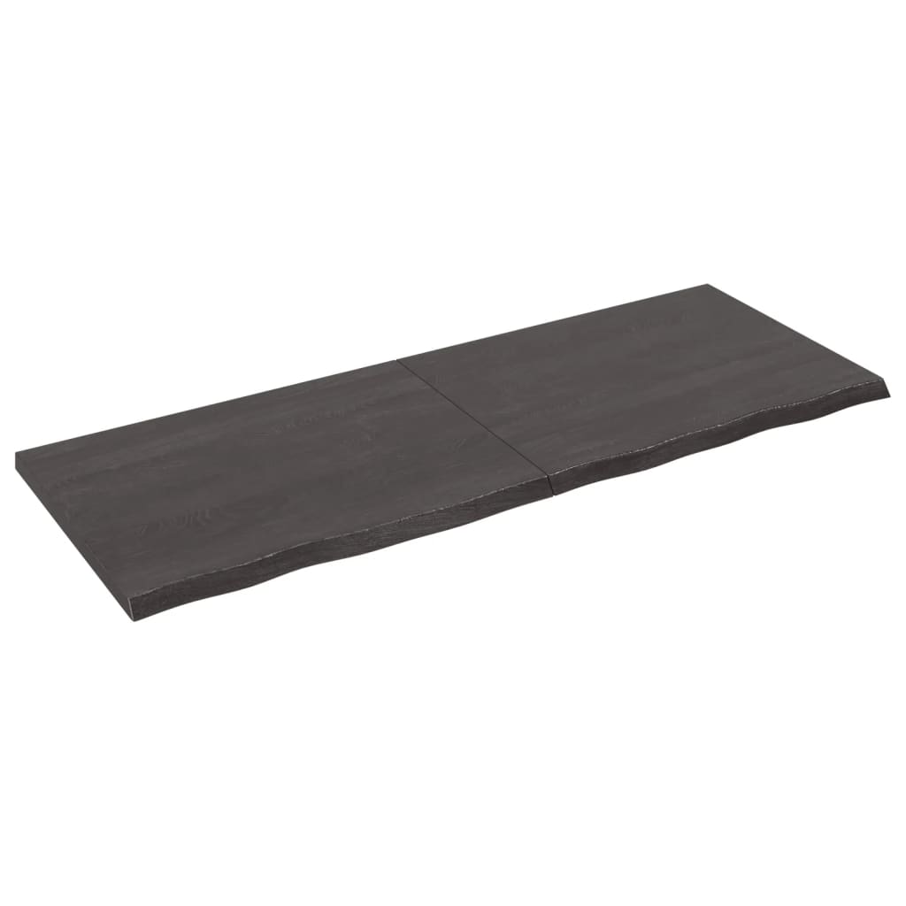 Vanity top dark gray 160x60x4 cm treated solid wood