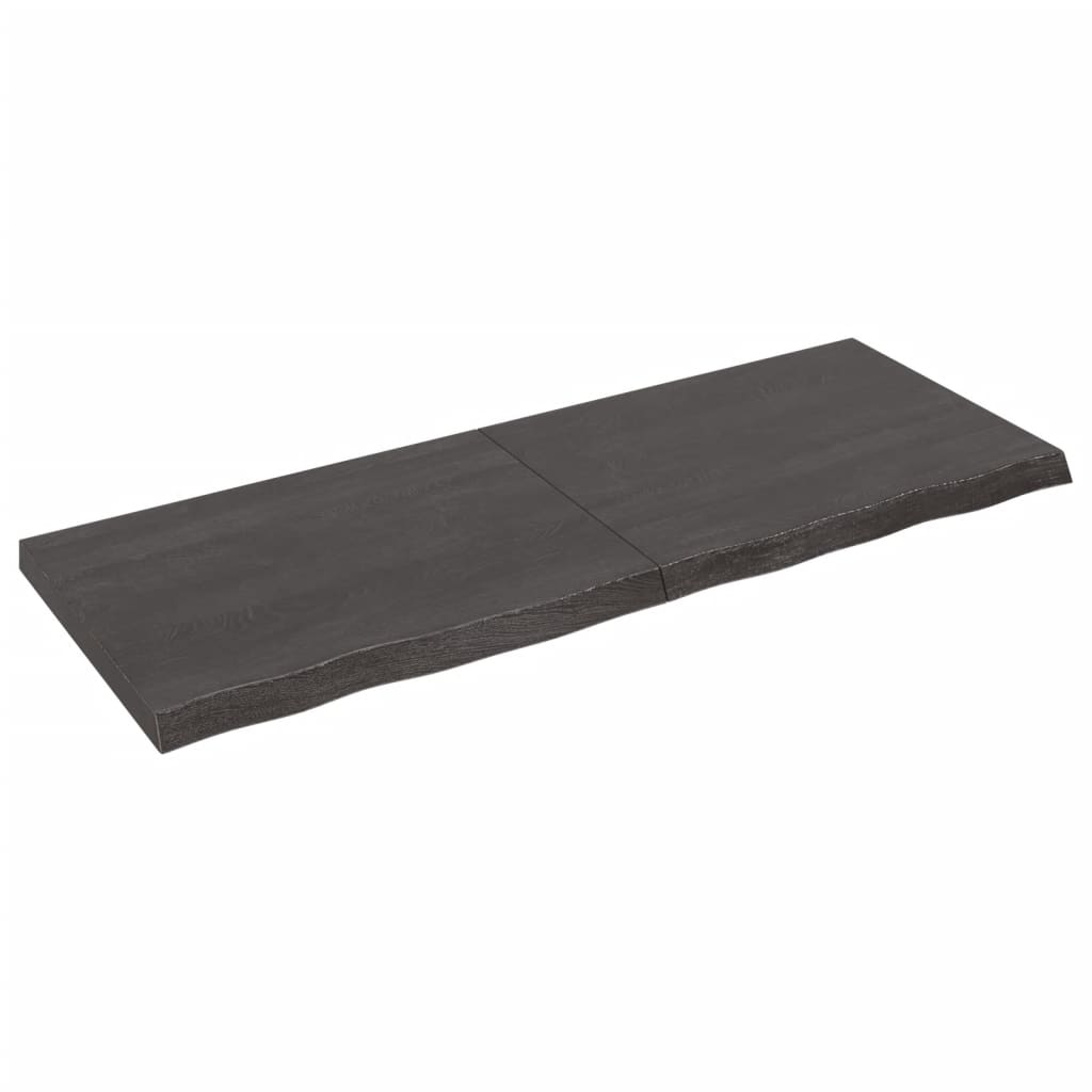 Vanity top dark gray 160x60x6 cm treated solid wood