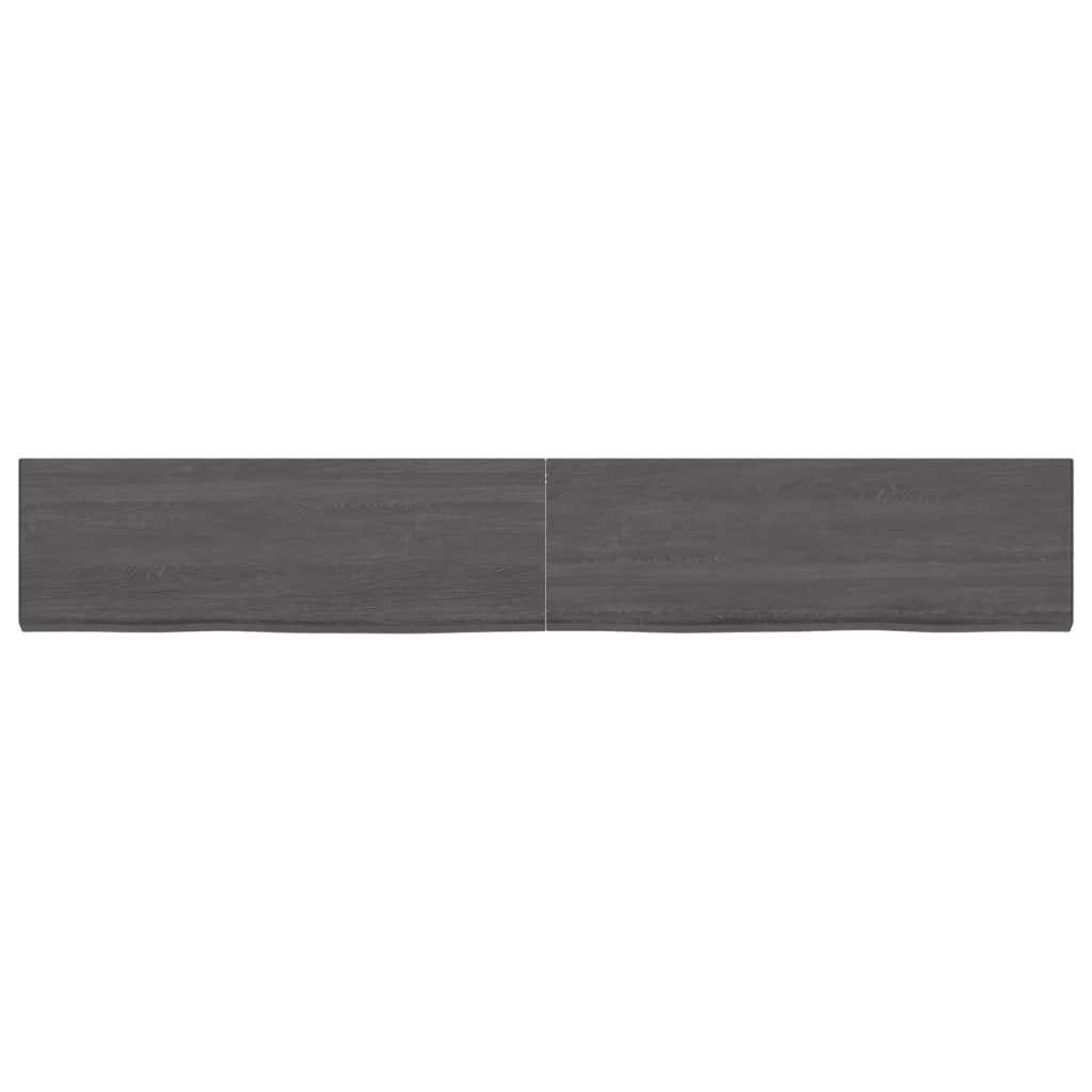 Vanity top dark gray 180x30x4 cm treated solid wood