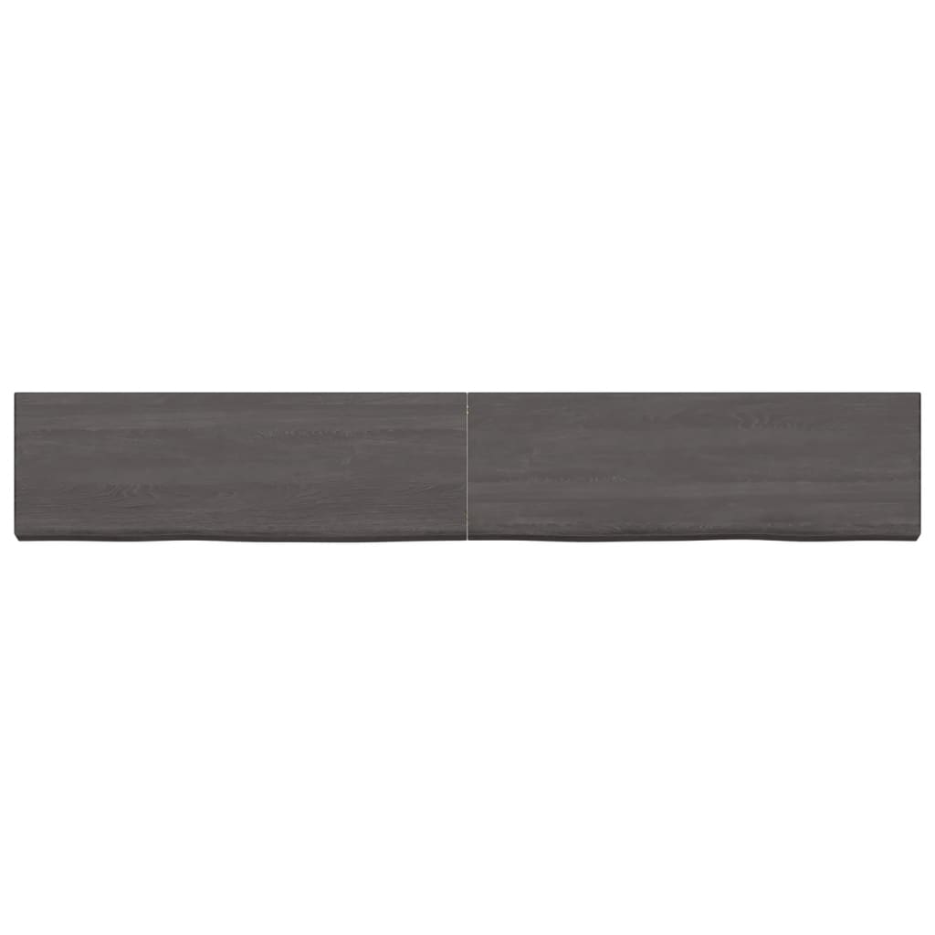 Vanity top dark gray 180x40x4 cm treated solid wood