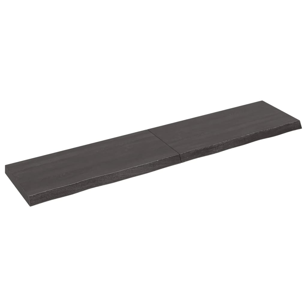 Vanity top dark gray 180x40x6 cm treated solid wood