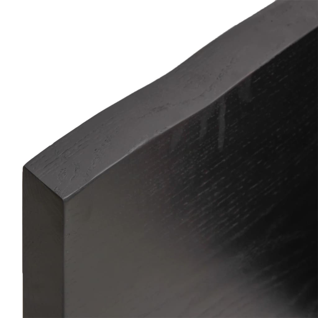 Vanity top dark gray 180x50x4 cm treated solid wood