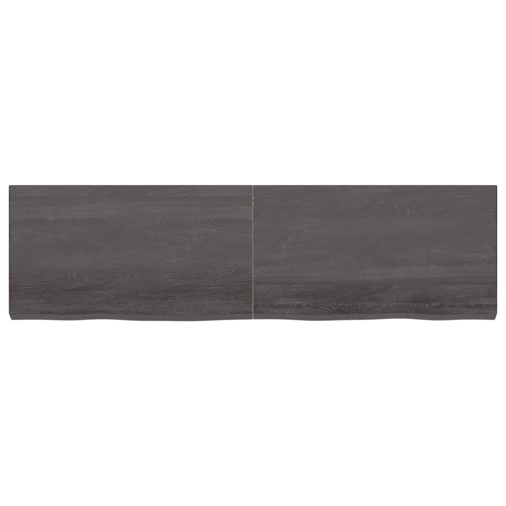 Vanity top dark gray 180x50x6 cm treated solid wood
