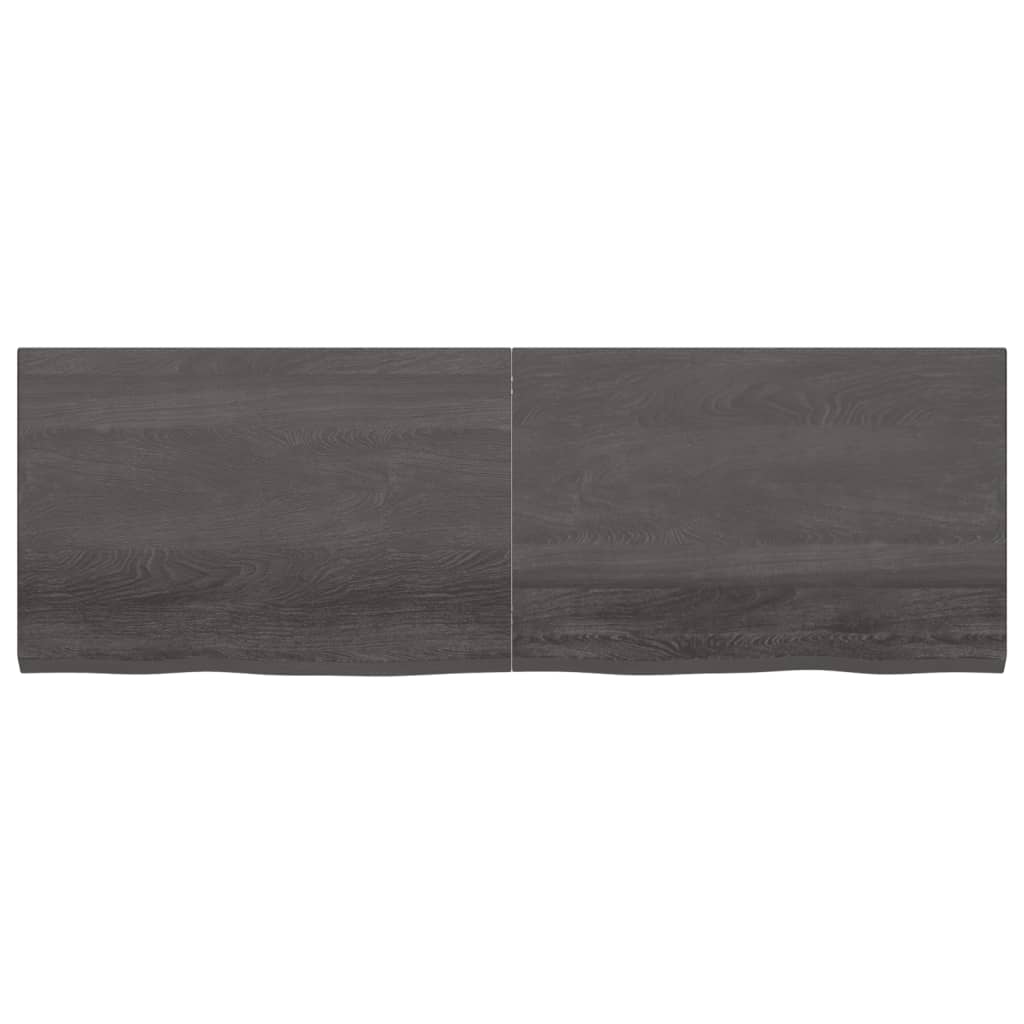 Vanity top dark gray 180x60x4 cm treated solid wood