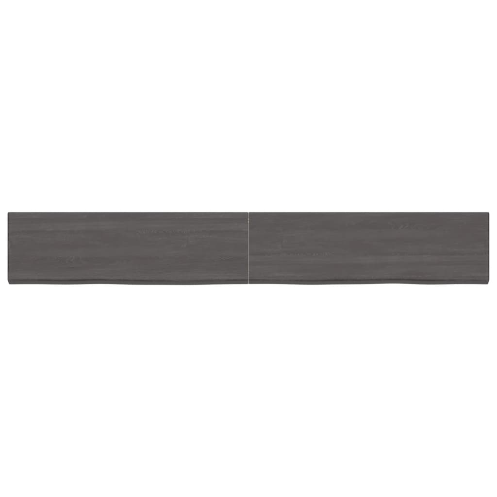 Vanity top dark gray 200x30x4 cm treated solid wood