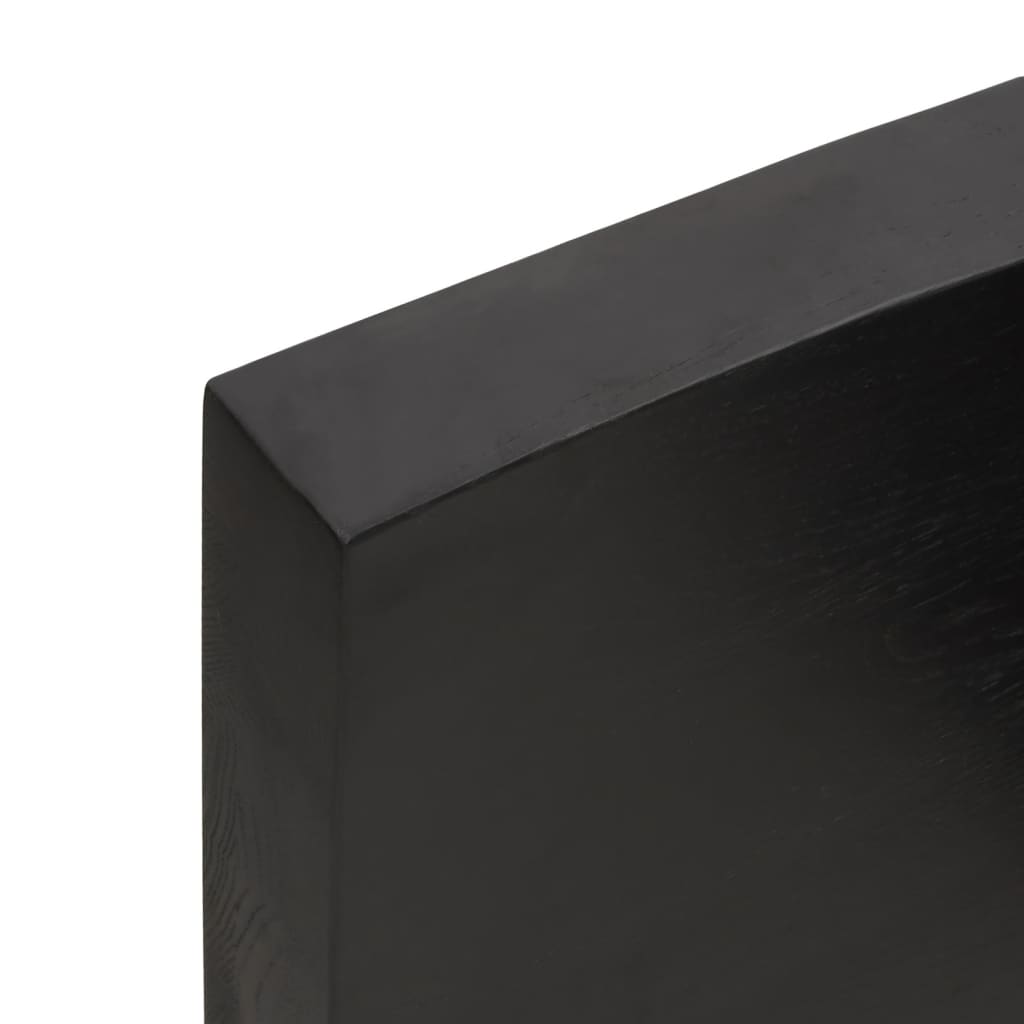 Vanity top dark gray 200x30x6 cm treated solid wood