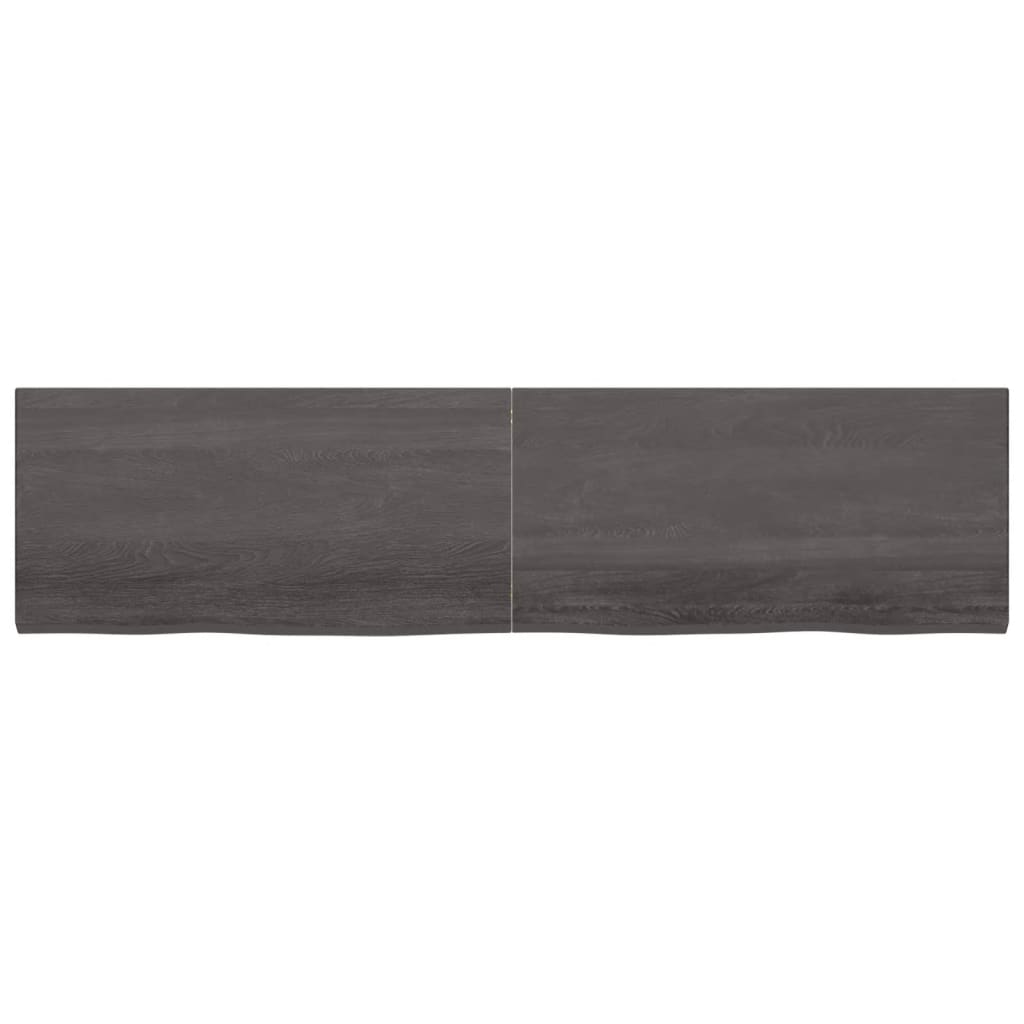 Vanity top dark gray 200x50x4 cm treated solid wood
