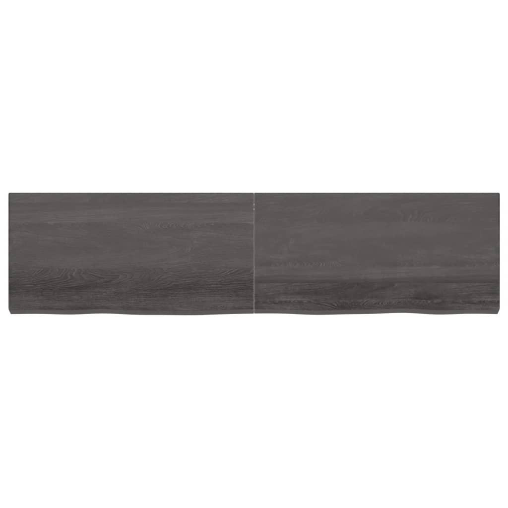 Vanity top dark gray 200x50x6 cm treated solid wood