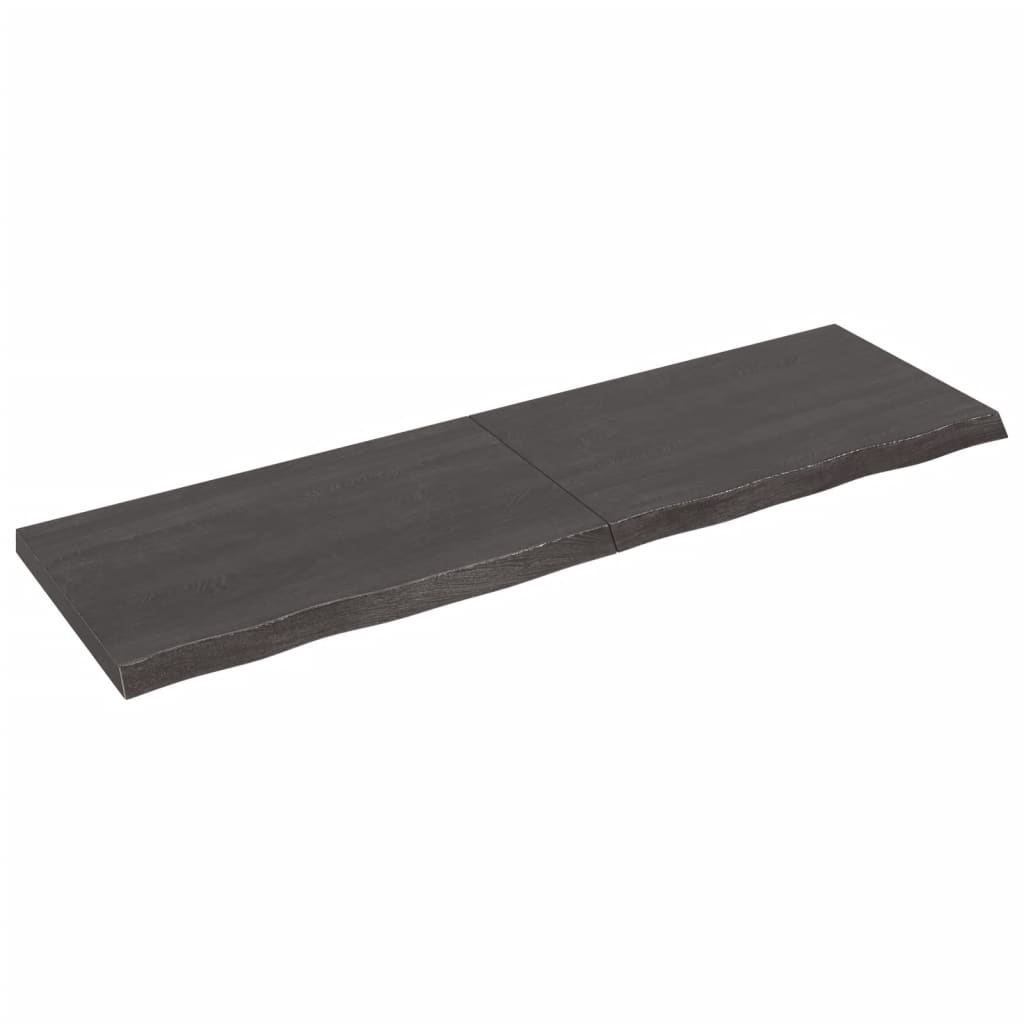 Vanity top dark gray 200x60x6 cm treated solid wood