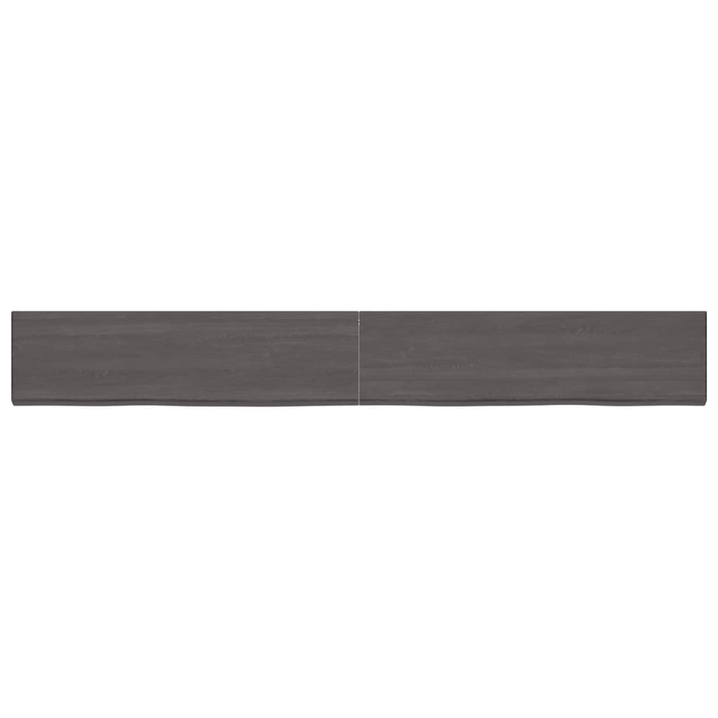 Vanity top dark gray 220x30x4 cm treated solid wood