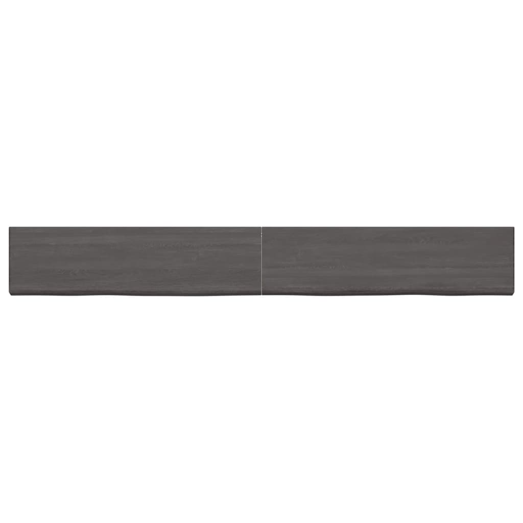 Vanity top dark gray 220x30x6 cm treated solid wood