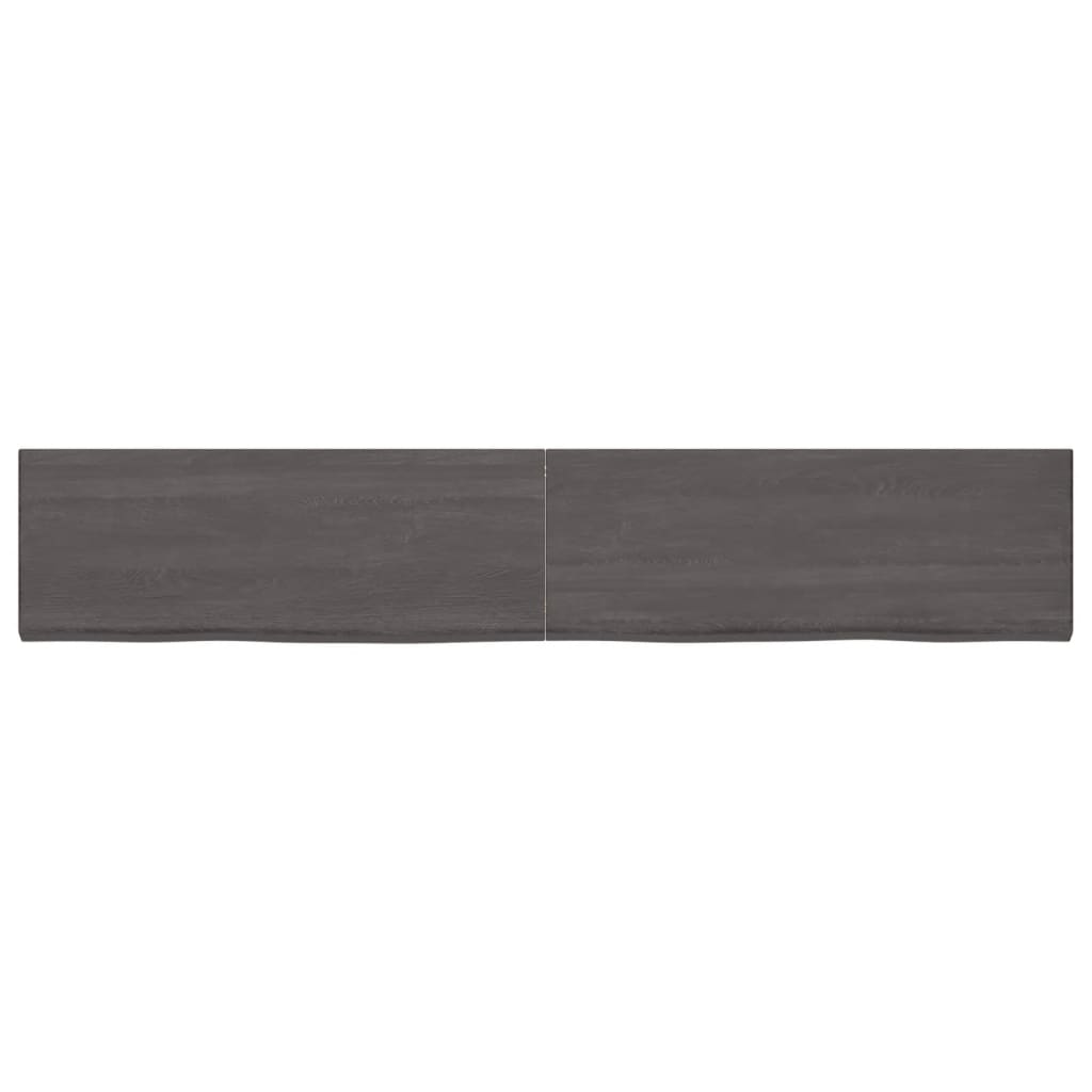 Vanity top dark gray 220x40x4 cm treated solid wood