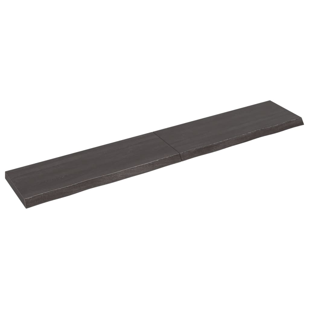 Vanity top dark gray 220x40x6 cm treated solid wood