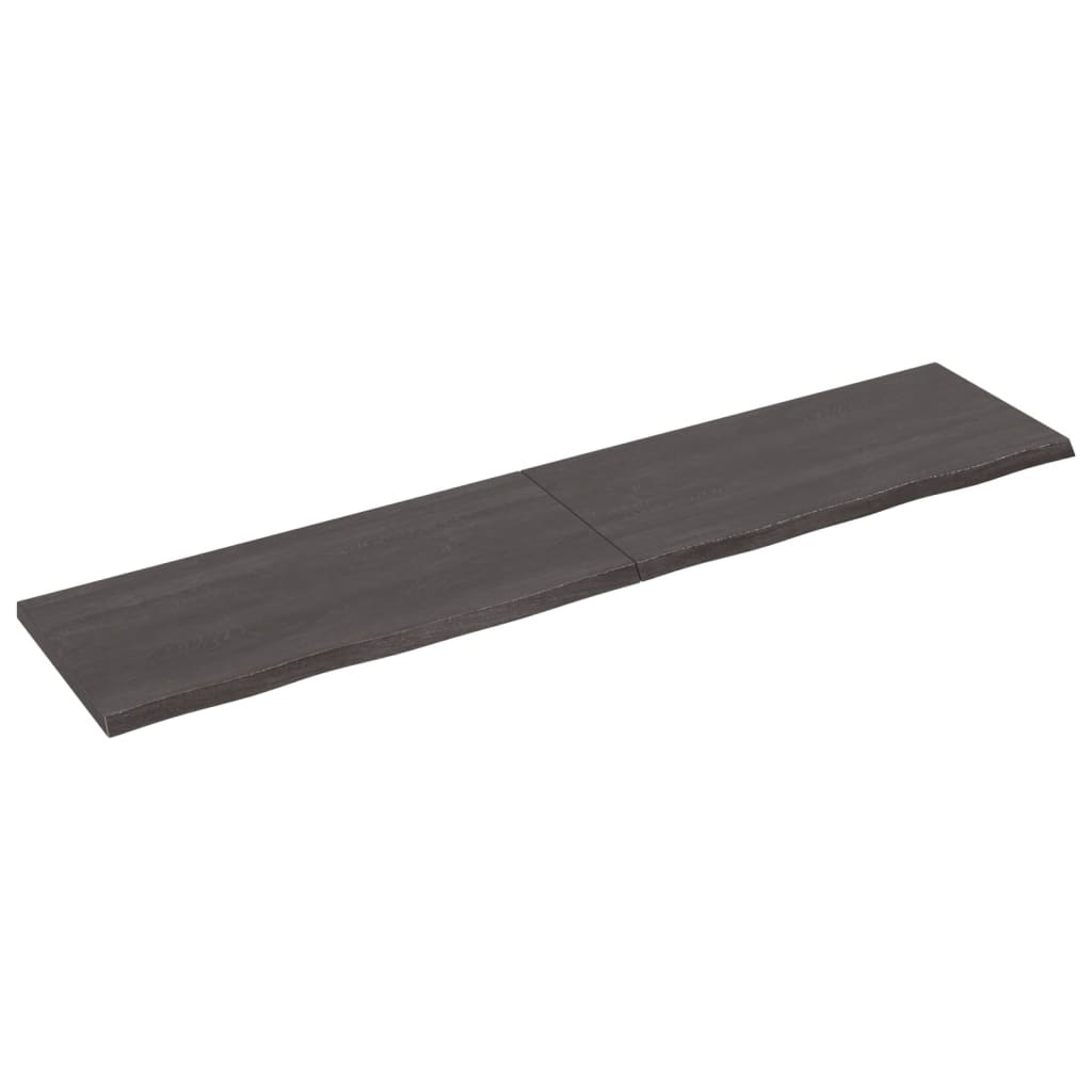 Vanity top dark gray 220x50x4 cm treated solid wood