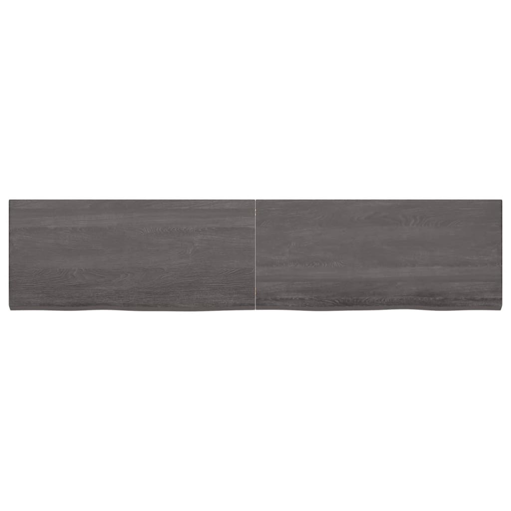 Vanity top dark gray 220x50x4 cm treated solid wood