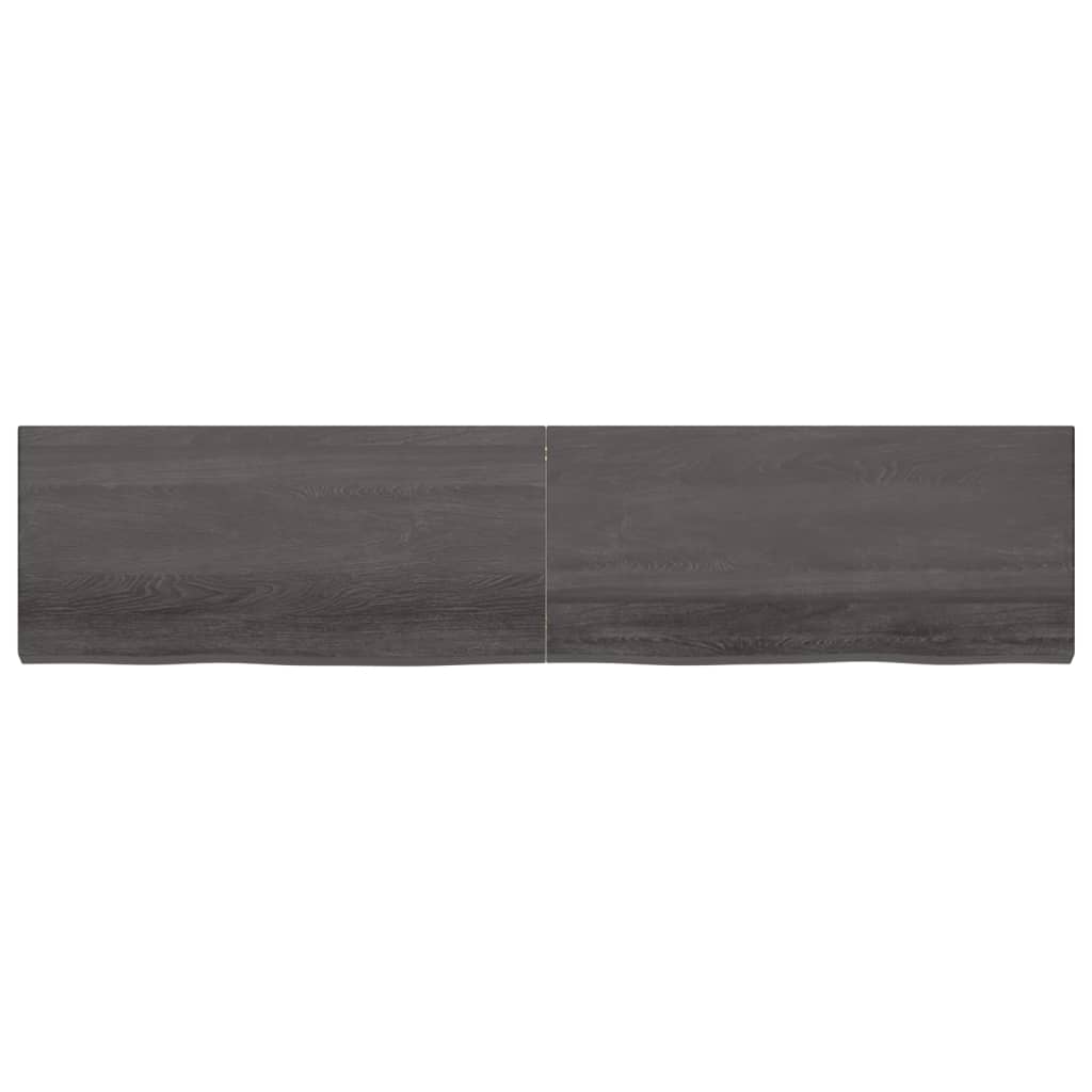 Vanity top dark gray 220x50x6 cm treated solid wood