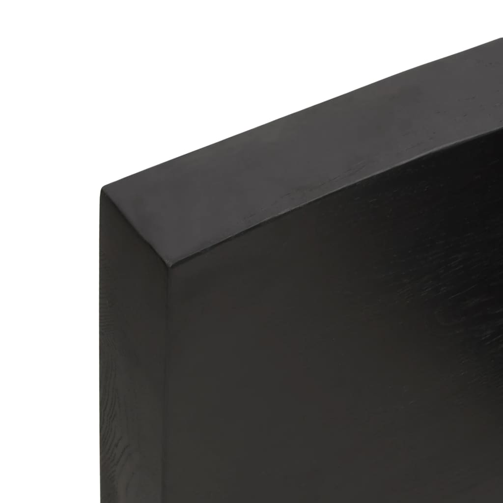 Vanity top dark gray 220x50x6 cm treated solid wood