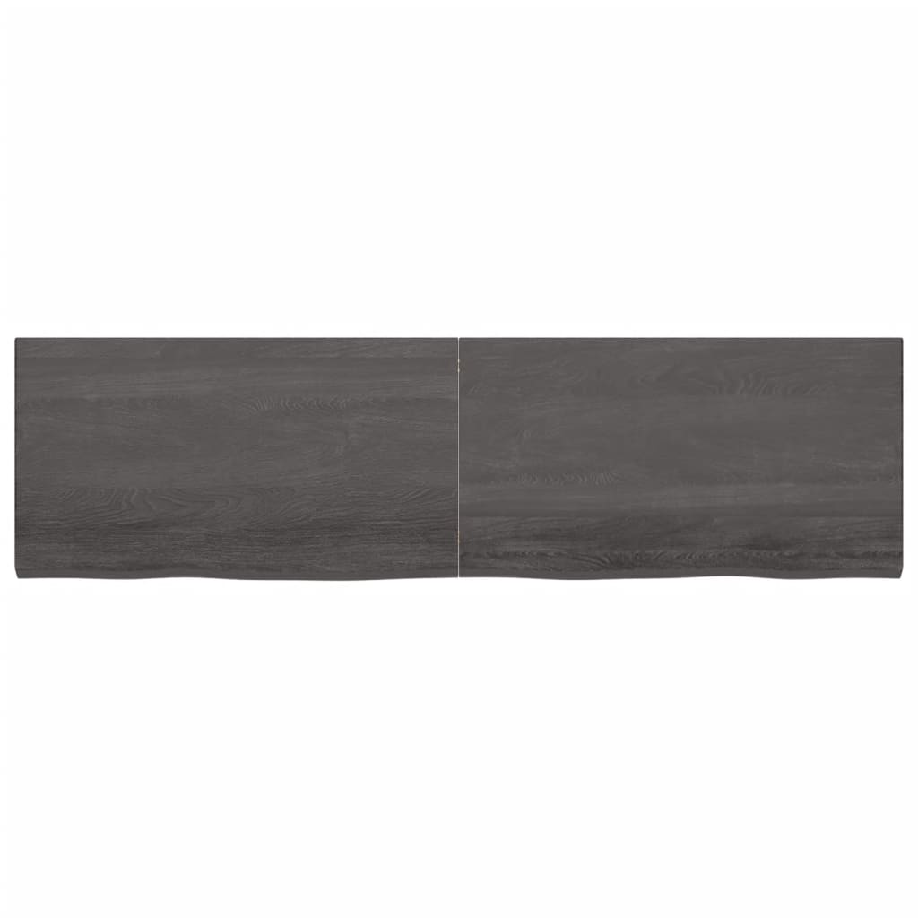 Vanity top dark gray 220x60x4 cm treated solid wood