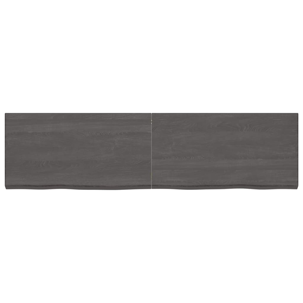 Vanity top dark gray 220x60x6 cm treated solid wood
