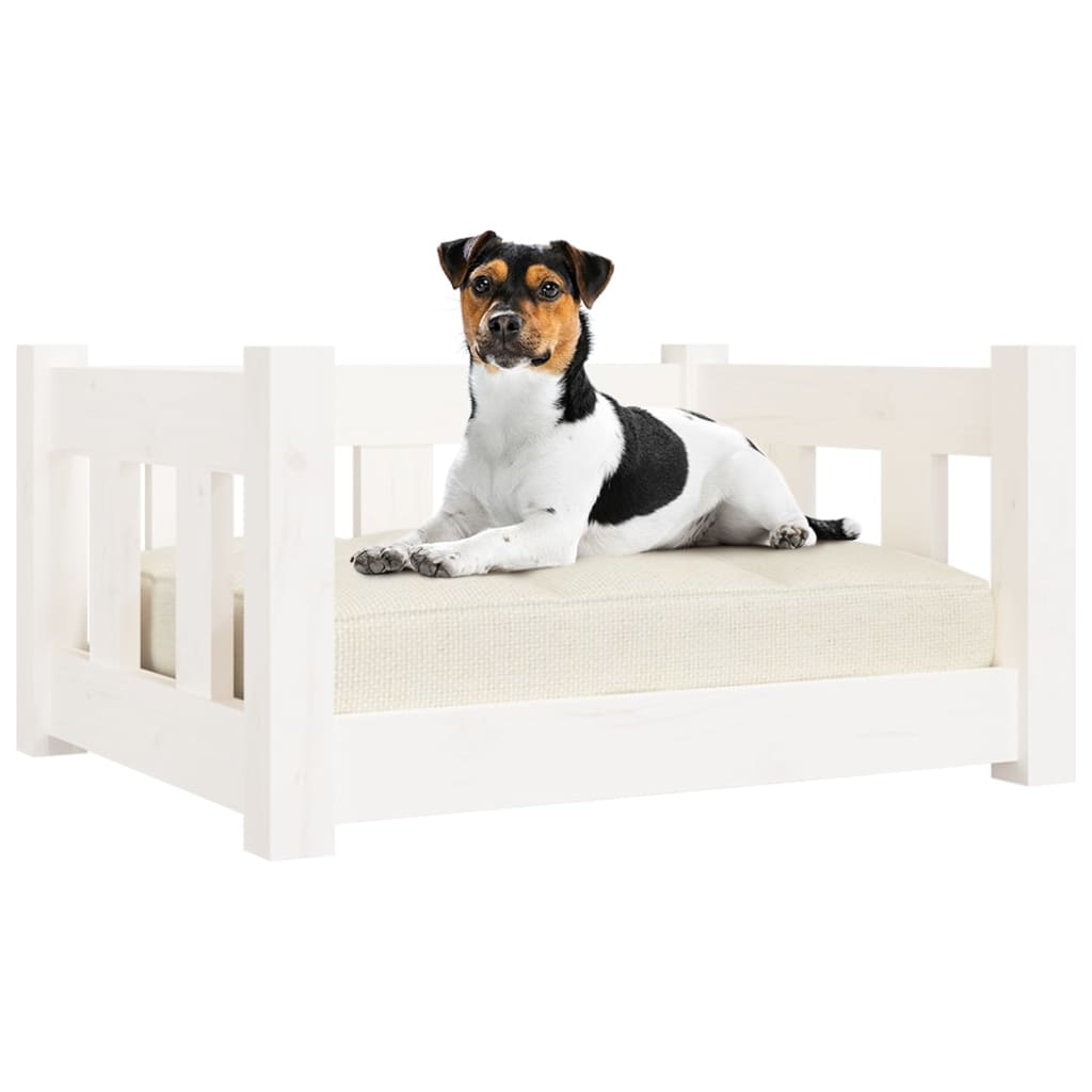 Dog bed white 55.5x45.5x28 cm solid pine wood