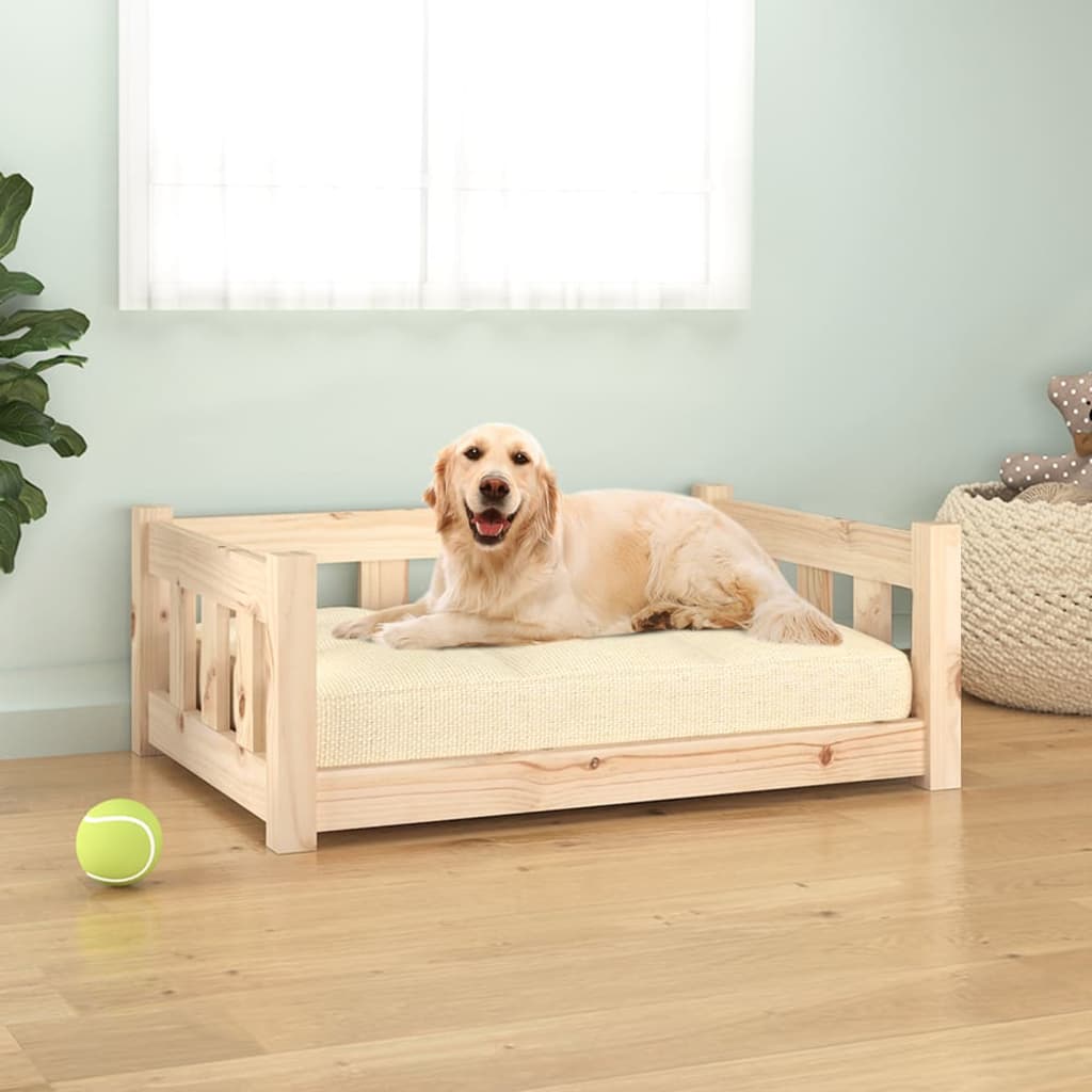 Dog bed 75.5x55.5x28 cm solid pine wood