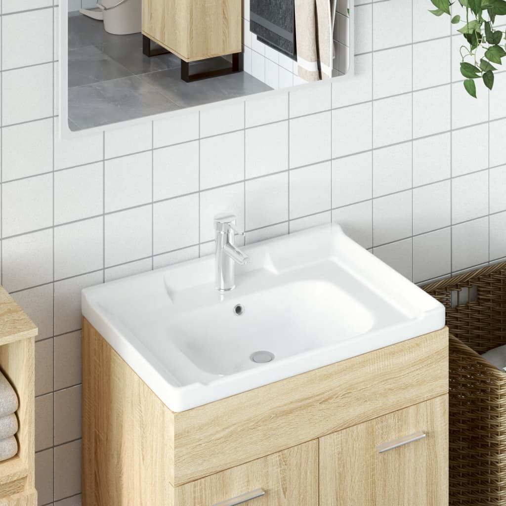 Wash basin white 71x48x23 cm rectangular ceramic