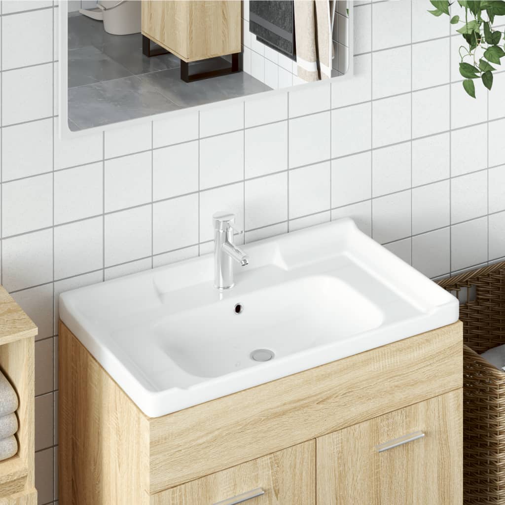 Wash basin white 91.5x48x23 cm rectangular ceramic