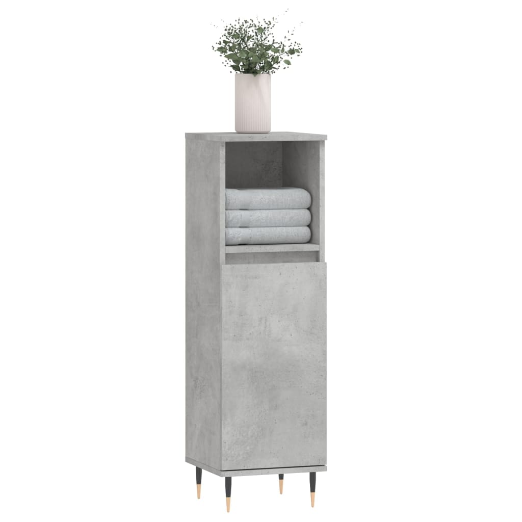 Bathroom cabinet concrete gray 30x30x100 cm made of wood