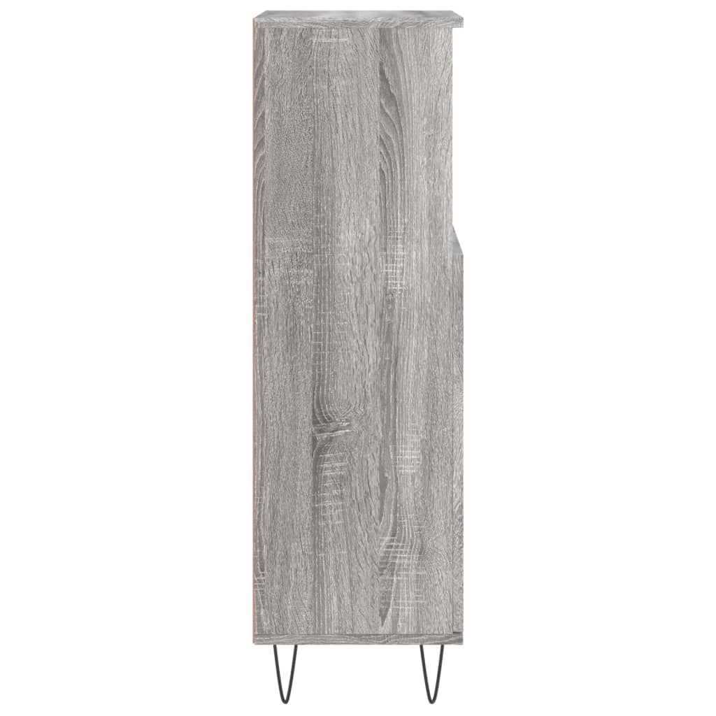 Badschrank Grau Sonoma 30x30x100 cm Holzwerkstoff
