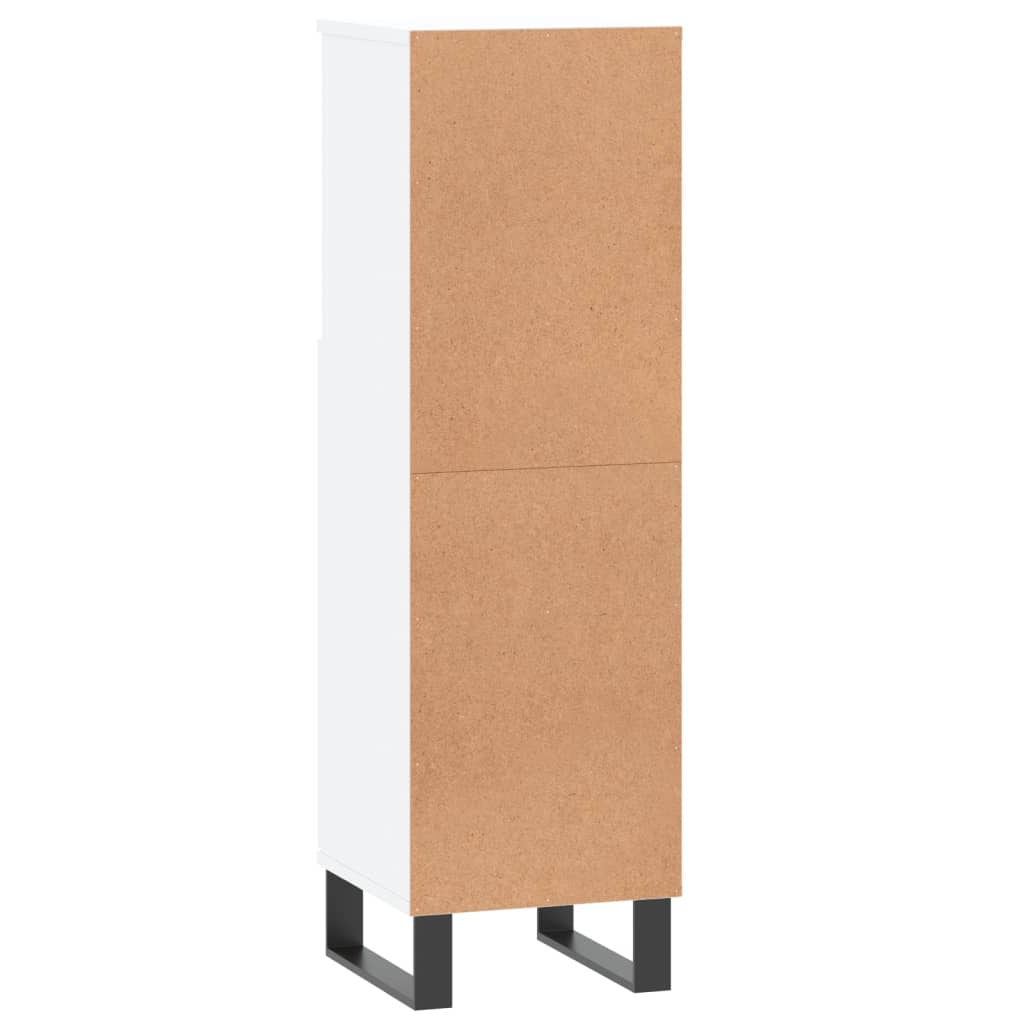 Bathroom cabinet white 30x30x100 cm made of wood