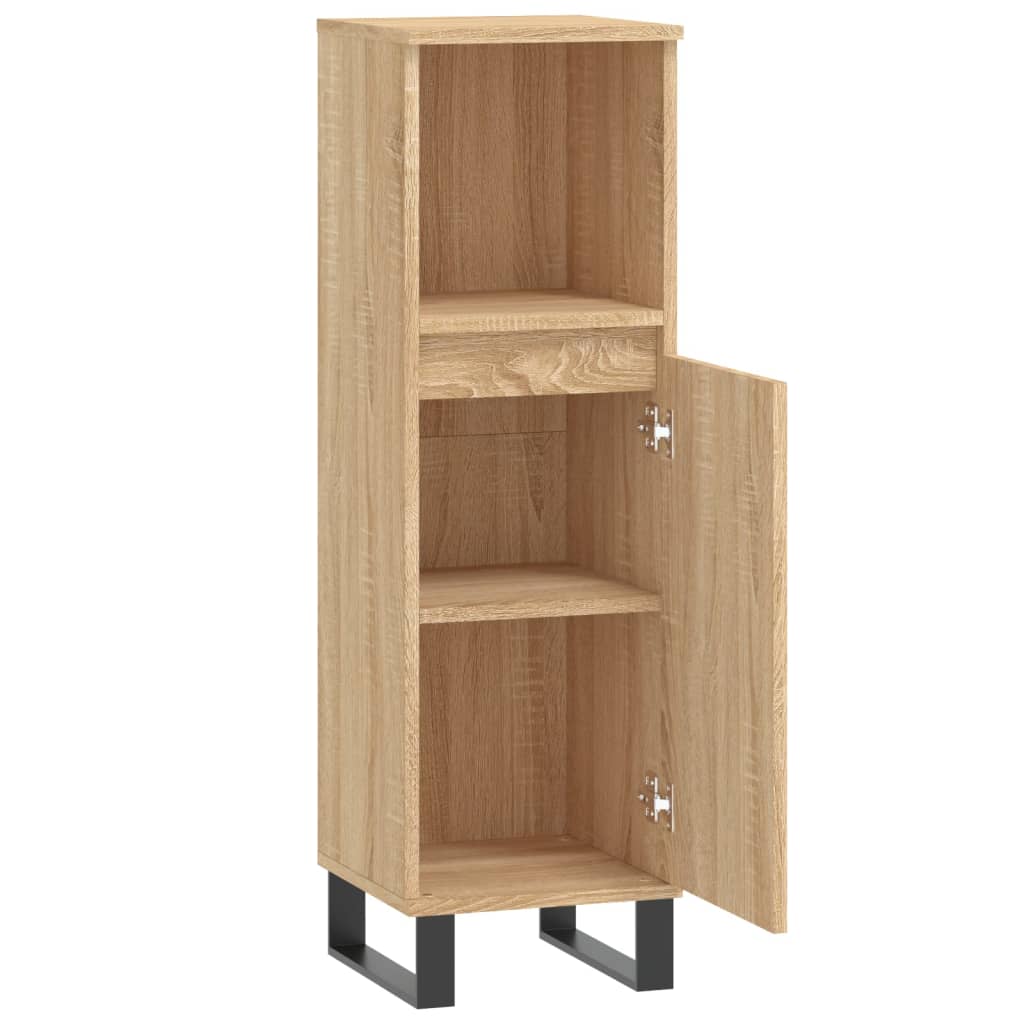 Bathroom cabinet Sonoma oak 30x30x100 cm wood material