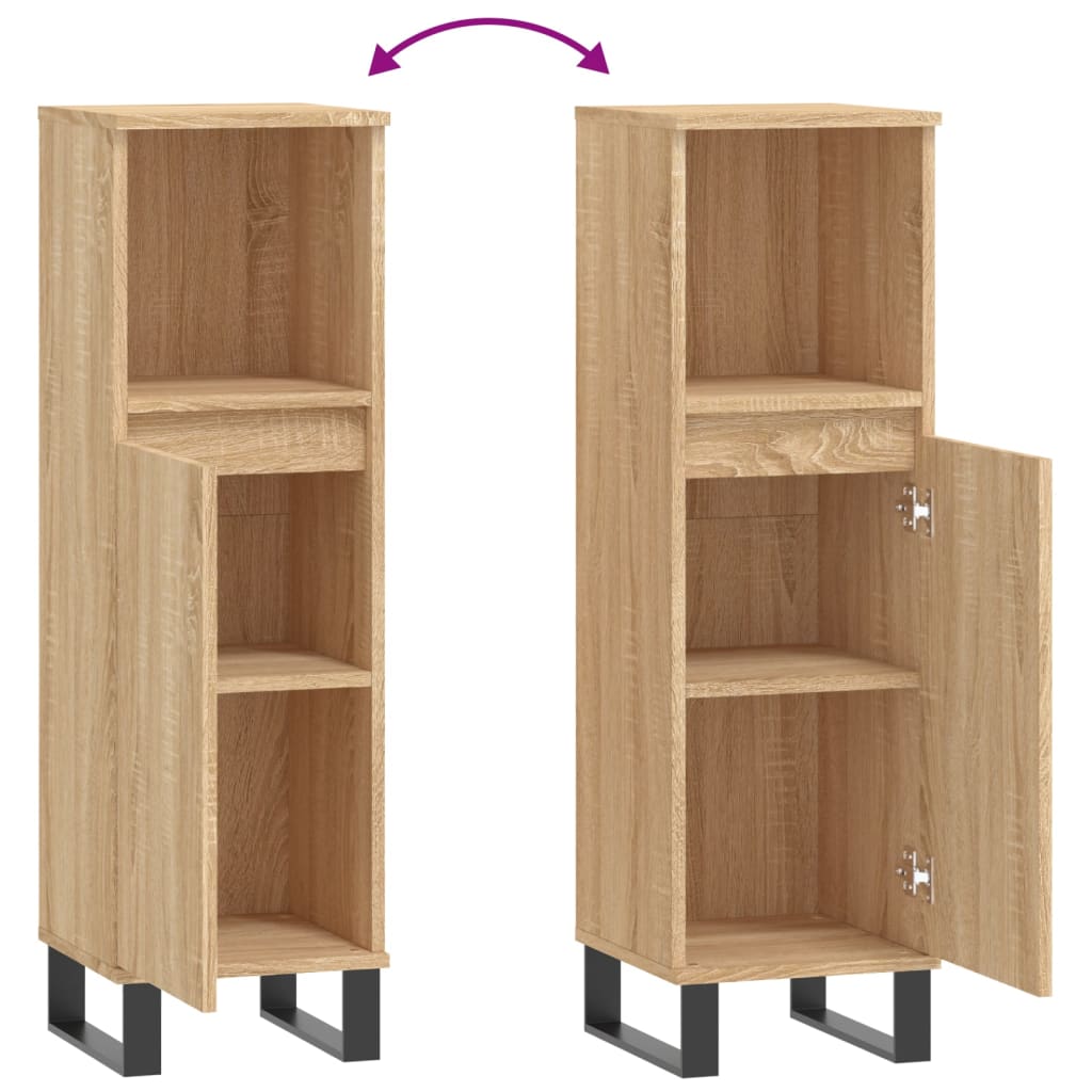 Bathroom cabinet Sonoma oak 30x30x100 cm wood material