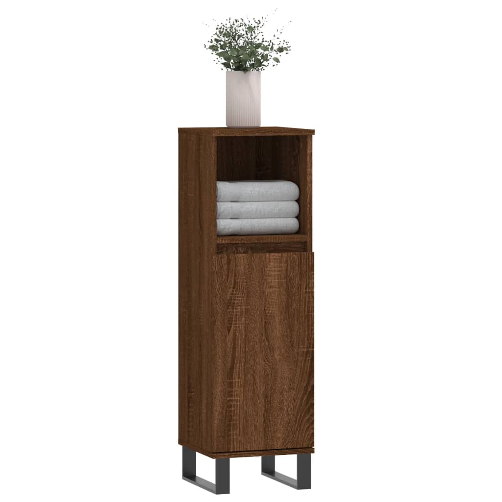 Bathroom cabinet brown oak look 30x30x100 cm made of wood