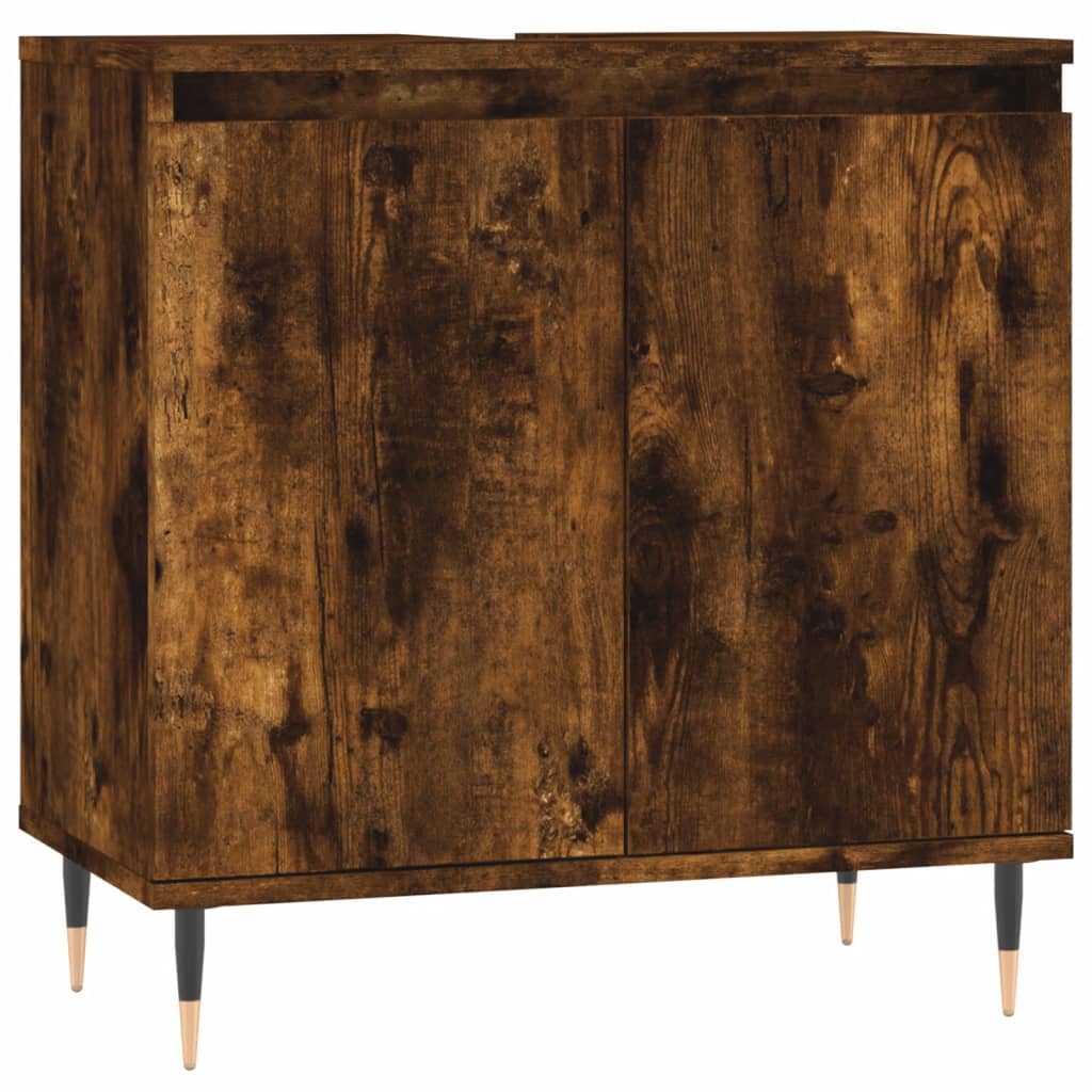 Bathroom cabinet smoked oak 58x33x60 cm made of wood
