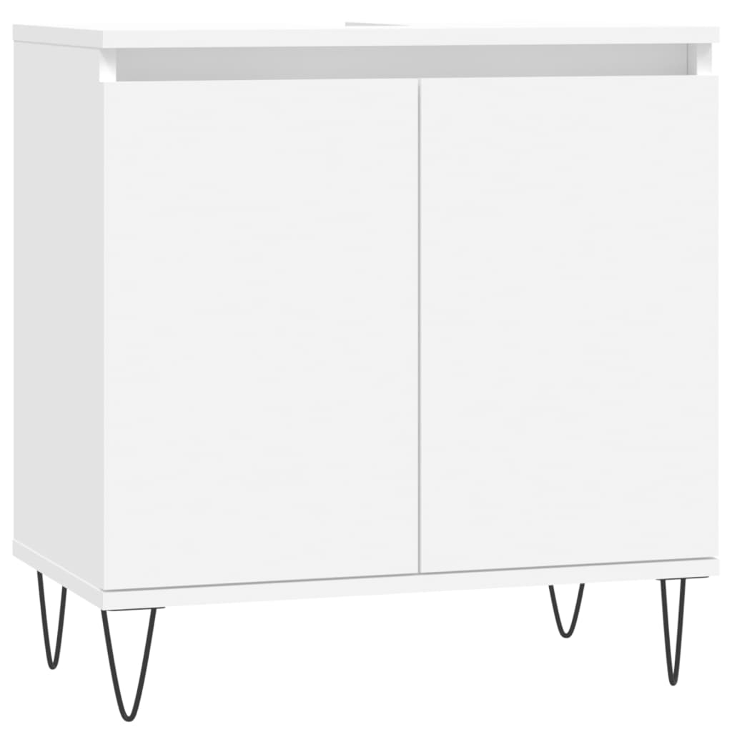 Bathroom cabinet white 58x33x60 cm made of wood