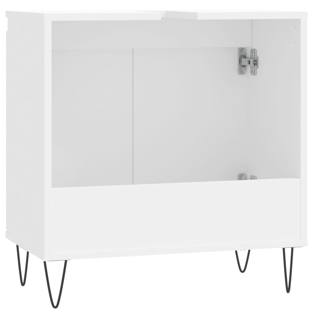 Badezimmerschrank Weiß 58x33x60 cm Holzwerkstoff