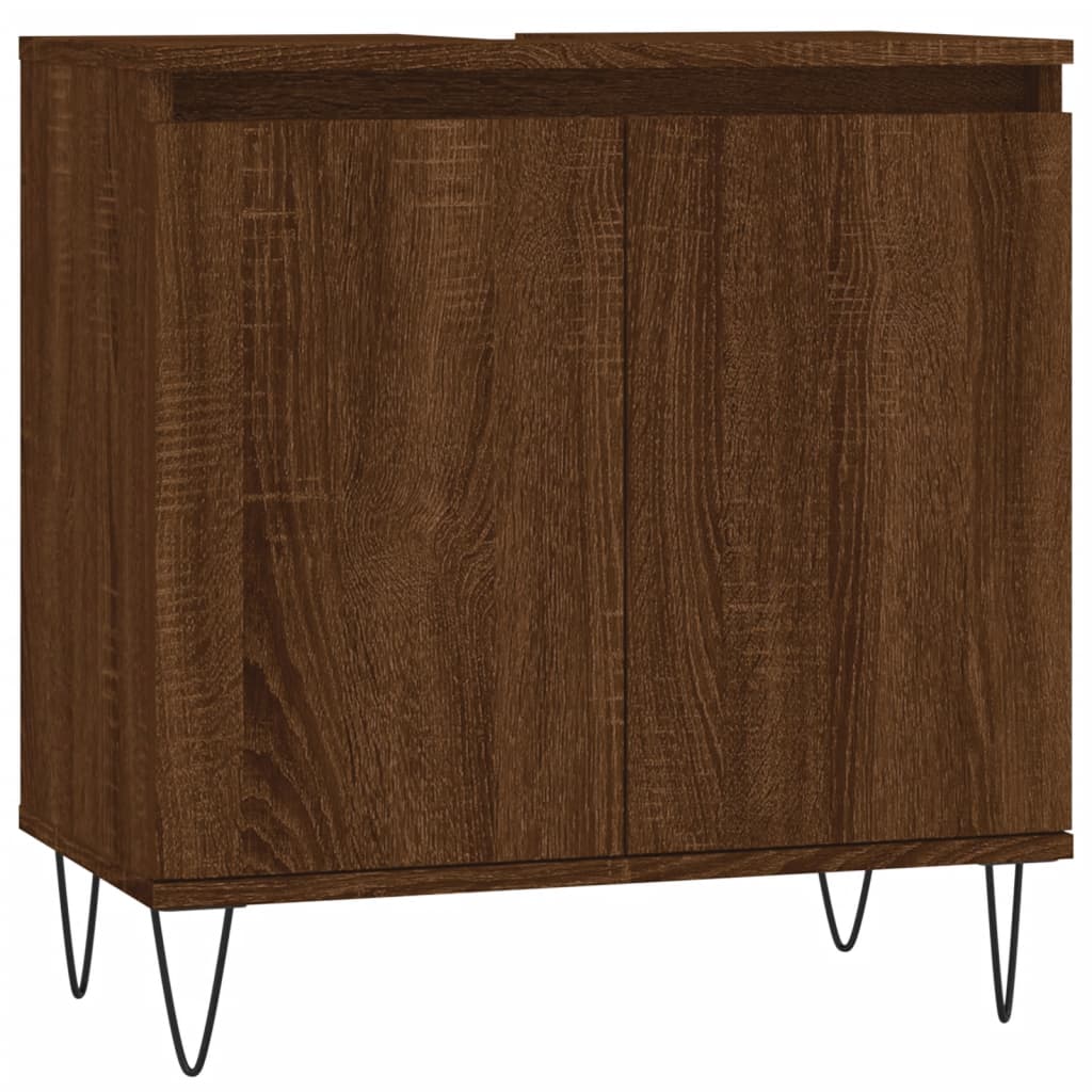 Bathroom cabinet brown oak look 58x33x60 cm made of wood